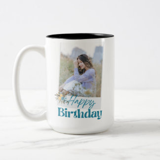 Bicolor Taza De Cumpleaños Con Foto | Cumpleaños Personali