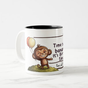 Bicolor Taza de cumpleaños para niños con nombre personali