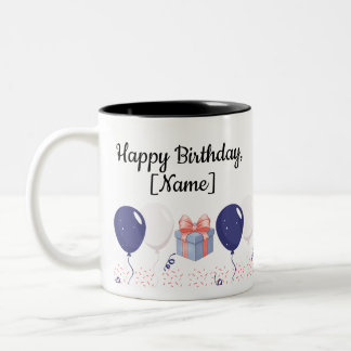 Bicolor Taza de cumpleaños personalizada