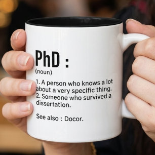 Bicolor Taza de definición de doctorado Regalo divertido d