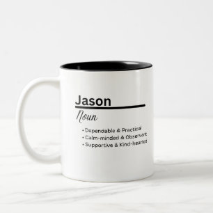 Bicolor Taza de definición de nombre Jason   Nombre de niñ