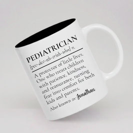 Bicolor Taza de Definición de Pediatra Personalizada Regal