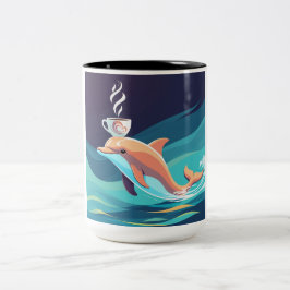 Bicolor Taza de delfín