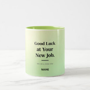 Bicolor Taza de despedida personalizada para compañero de