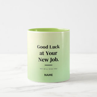 Bicolor Taza de despedida personalizada para compañero de