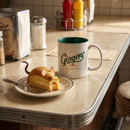 Bicolor Taza de diner retro de Ginger's NYC Mouseteria - D