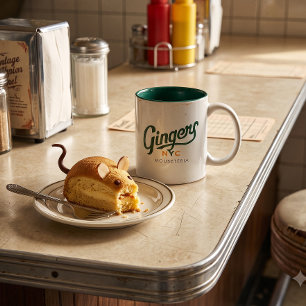 Bicolor Taza de diner retro de Ginger's NYC Mouseteria - D