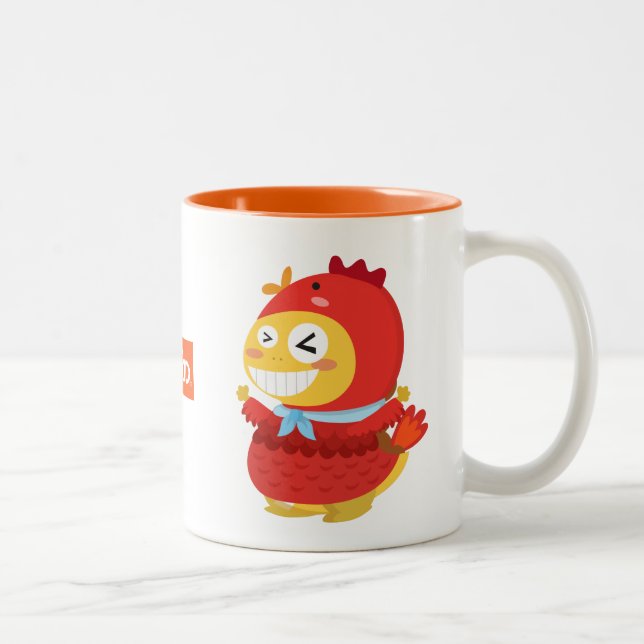 Bicolor Taza de Dino del gallo de VIPKID (Derecha)
