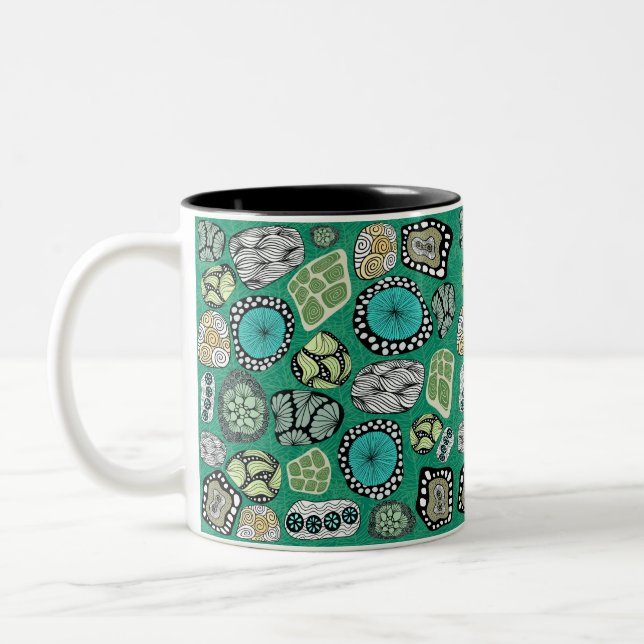 Bicolor Taza de diseño abstracto Zen (Izquierda)