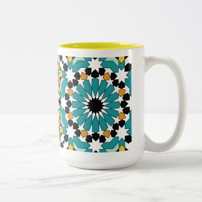 Bicolor Taza de diseño geométrico (Derecha)