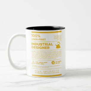 Bicolor Taza de diseño industrial de la etiqueta de cuidad