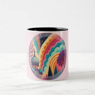Bicolor Taza de Domo de Fantasía Pastel – Personalizable