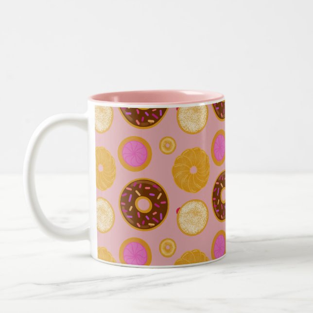 Bicolor Taza de Donuts Dulces  (Izquierda)