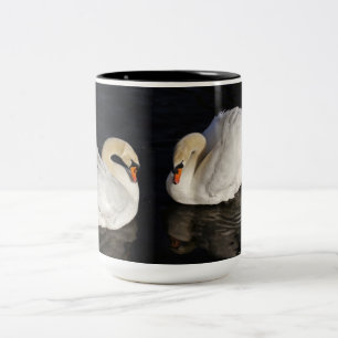 Bicolor Taza de dos cisnes