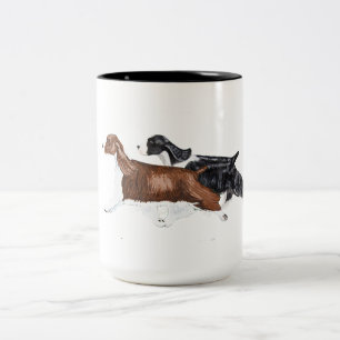 Bicolor Taza de dos perros de aguas de saltador inglés