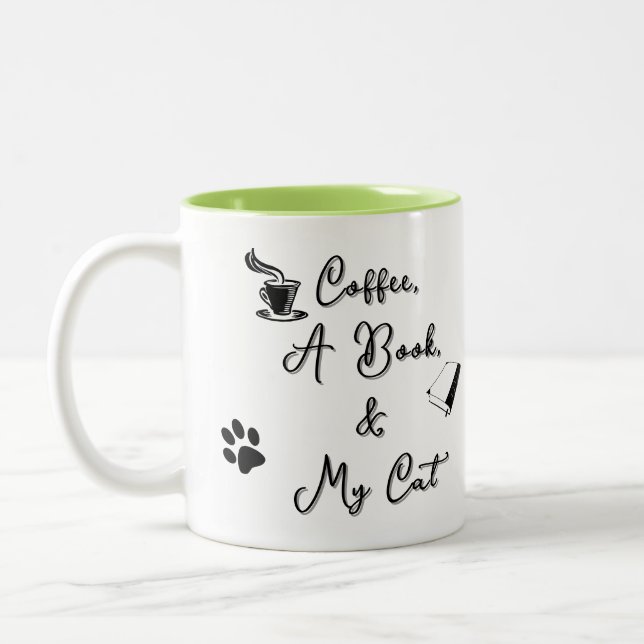 Bicolor Taza de dos tonos 11 oz (verde claro) (Izquierda)