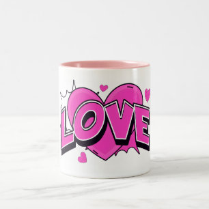 Bicolor Taza de dos tonos AMOR