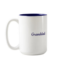 Taza de dos tonos azul marino y blanco