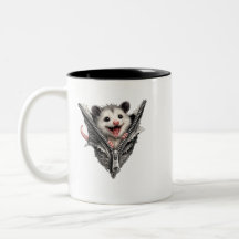 Taza de dos tonos con cierre de opossum gritando e