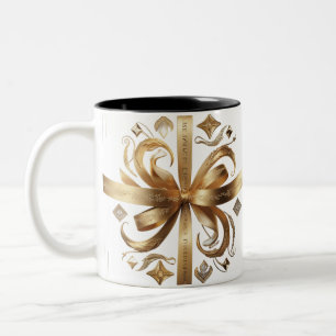 Bicolor Taza de dos tonos con diseño de lujo Fénix Dorado 
