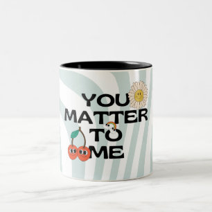 Bicolor Taza de dos tonos con estética retro 'Tú importas 