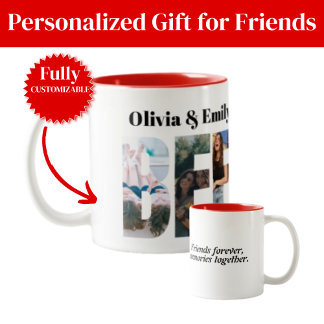 Bicolor Taza de dos tonos con foto de amiga – Regalo perso