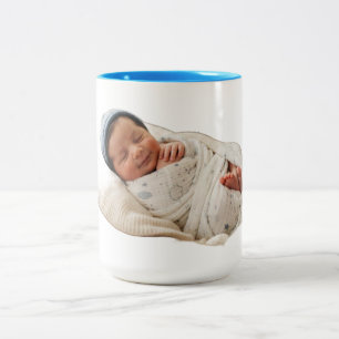 Bicolor Taza de dos tonos con foto de bebé personalizada