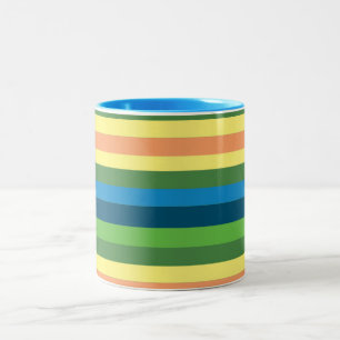 Bicolor Taza de dos tonos con líneas de humor primaveral c