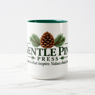 Bicolor Taza de dos tonos con logotipo de Gentle Pine Pres