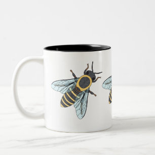 Bicolor Taza de dos tonos de abeja melífera (330ml)