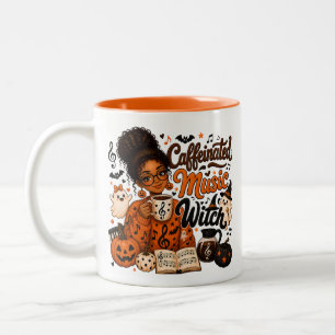 Bicolor Taza de dos tonos de bruja cafeinada para profesor
