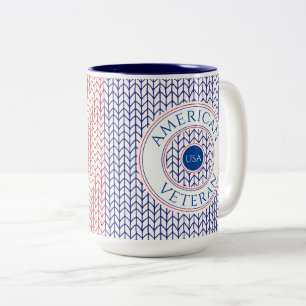 Bicolor Taza de dos tonos de la Marina alta VETERANO AMERI
