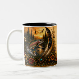 Bicolor Taza de dos tonos de pez del patrimonio indígena