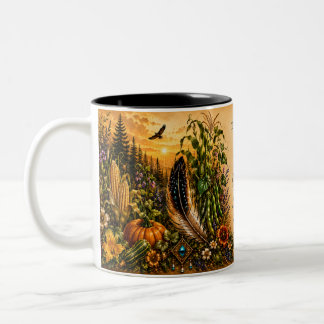 Bicolor Taza de dos tonos del Patrimonio Indígena Tres Her