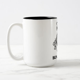 Bicolor Taza de dos tonos divertida wombat cita de café