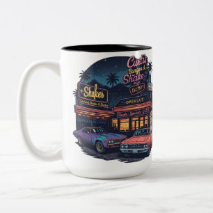 Bicolor Taza de dos tonos estilo coche vintage