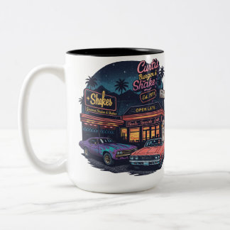 Bicolor Taza de dos tonos estilo coche vintage