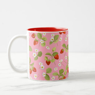 Bicolor Taza de Dos Tonos Jardín de Fresas
