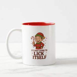 Bicolor Taza de dos tonos 'No se va a lamer a sí misma'