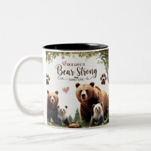Bicolor Taza de dos tonos Oso Amor Familiar Fuerte Bosque