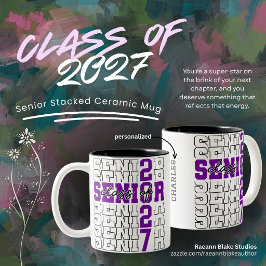 Bicolor Taza de dos tonos para senior de la promoción de 2