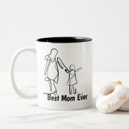 Bicolor Taza de dos tonos personalizada 'Mejor mamá del mu
