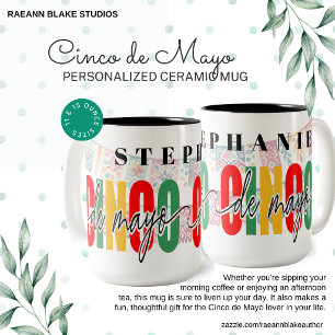 Bicolor Taza de dos tonos personalizada para el Cinco de M