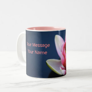 Bicolor Taza de dos tonos rosa flor