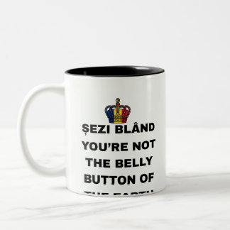 Bicolor Taza de dos tonos 'SIÉNTATE TRANQUILO, NO OMbligo