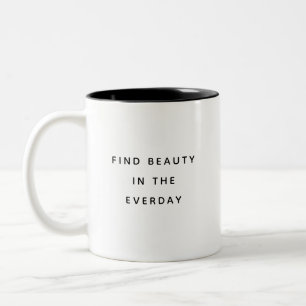 Bicolor Taza de dos tonos tipografía moderna Encuentra la