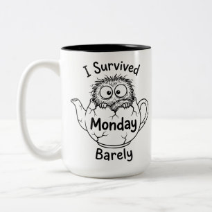 Bicolor Taza de dos tonos única para la motivación del lun
