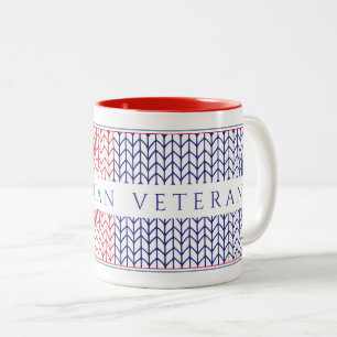 Bicolor Taza de dos tonos "VETERANO AMERICANO" Rouge