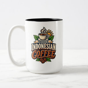 Bicolor Taza de dos tonos vintage con el lema Powered By I
