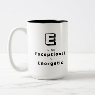 Bicolor Taza de elogio de lujo personalizada E excepcional